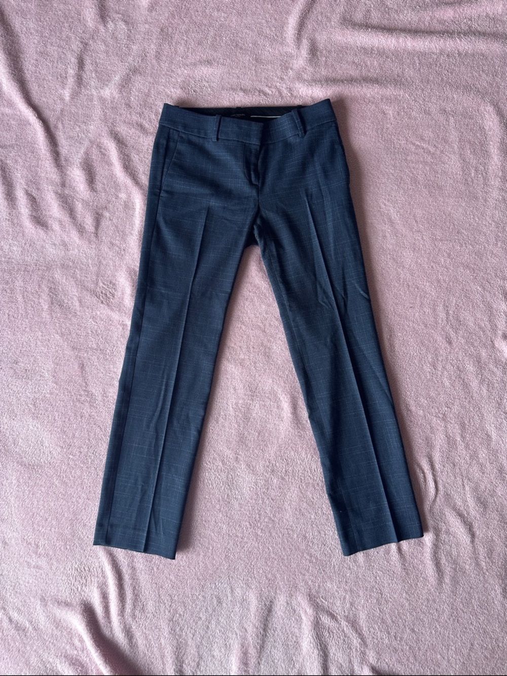 Ann Taylor Petite Navy Windowpane Dress Pants